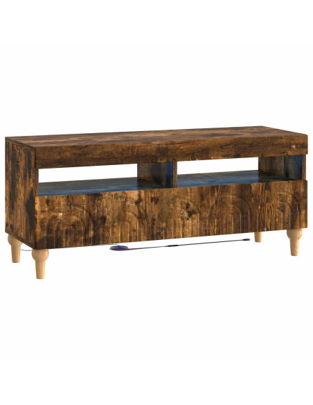 Mobile TV LED a 3 pezzi Rovere Fumo Legno ingegnerizzato