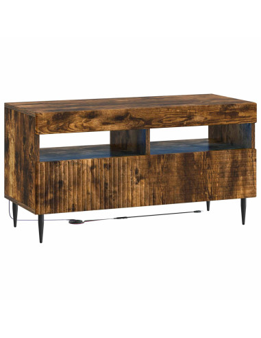 Mobile TV LED a 3 pezzi Rovere Fumo Legno ingegnerizzato