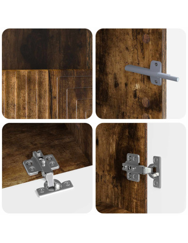 Mobile TV LED a 3 pezzi Rovere Fumo Legno ingegnerizzato