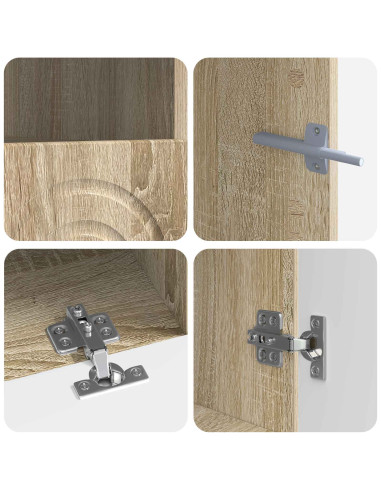 Mobile TV LED a 3 pezzi Rovere Sonoma Legno ingegnerizzato