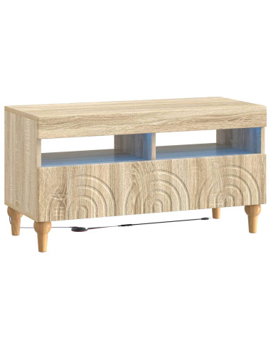 Mobile TV LED a 3 pezzi Rovere Sonoma Legno ingegnerizzato