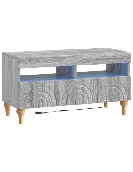 Mobile TV LED a 3 pezzi Sonoma grigio Legno ingegnerizzato