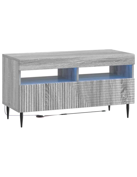 Mobile TV LED a 3 pezzi Sonoma grigio Legno ingegnerizzato