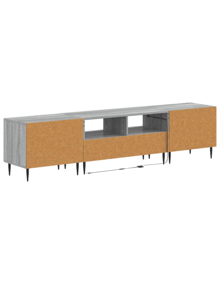 Mobile TV LED a 3 pezzi Sonoma grigio Legno ingegnerizzato
