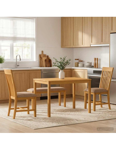 Set da pranzo 4 pz Grigio Legno di Quercia Massello