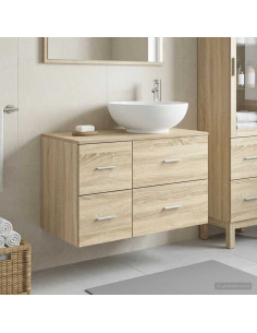Set di mobili per il bagno 2 pz Rovere Sonoma