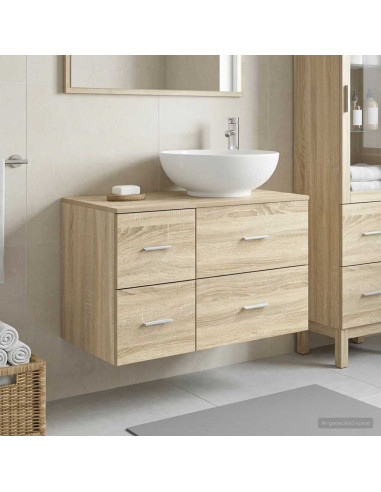 Set di mobili per il bagno 2 pz Rovere Sonoma