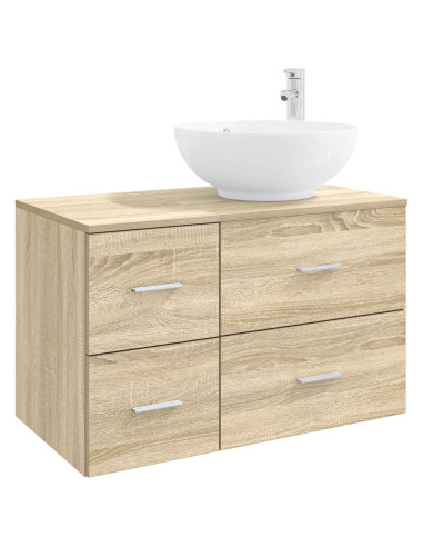 Set di mobili per il bagno 2 pz Rovere Sonoma