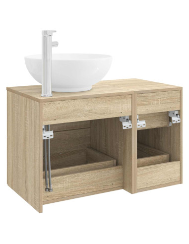 Set di mobili per il bagno 2 pz Rovere Sonoma