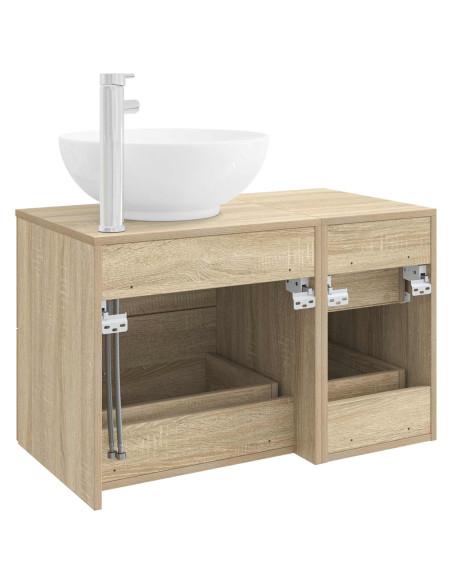 Set di mobili per il bagno 2 pz Rovere Sonoma