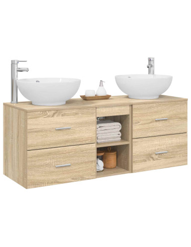 Set di mobili per il bagno 3 pz Rovere Sonoma
