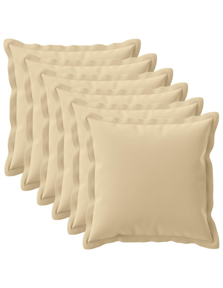 Federa 6 pz HOUTEN Beige 80 x 80 cm Poliestere