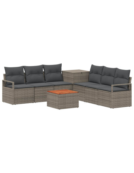 Set di divani 8 pz Grigio e Grigio Scuro