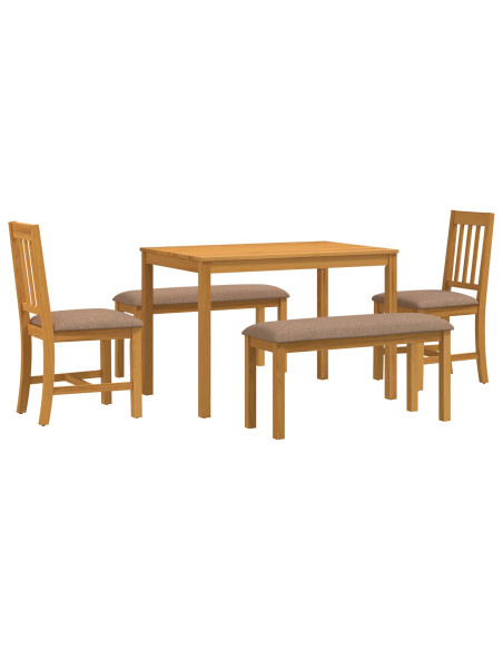 Set da pranzo 5 pz Grigio Legno di Quercia Massello