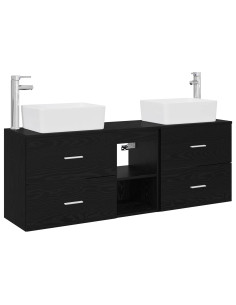 Set di Armadi da Bagno 3 pz Nero 53 x 34,5 x 63 cm 2
