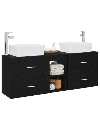 Set di Armadi da Bagno 3 pz Nero 53 x 34,5 x 63 cm