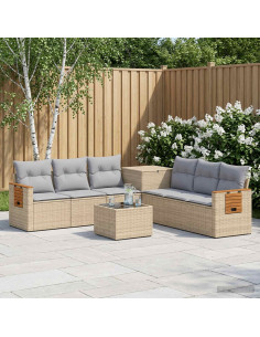 Set di divani 8 pz Beige e Grigio Chiaro