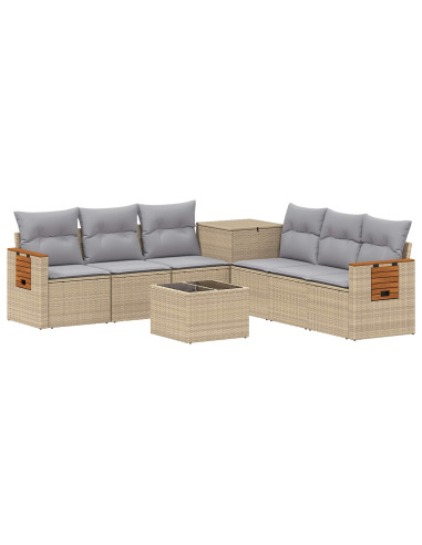 Set di divani 8 pz Beige e Grigio Chiaro