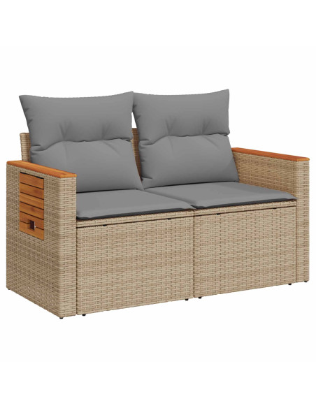 Set di divani 8 pz Beige e Grigio Chiaro