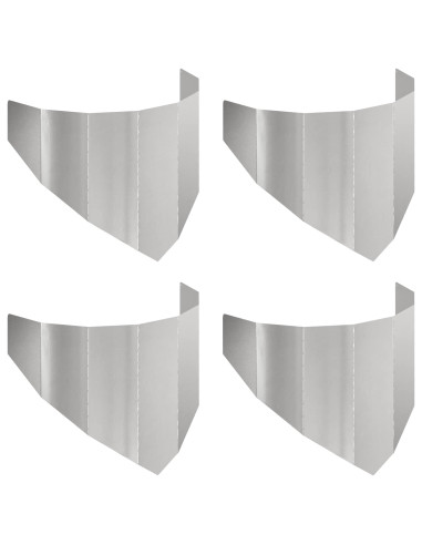 Bordura per Prato 4 pz 100 x 45 cm Acciaio Argento