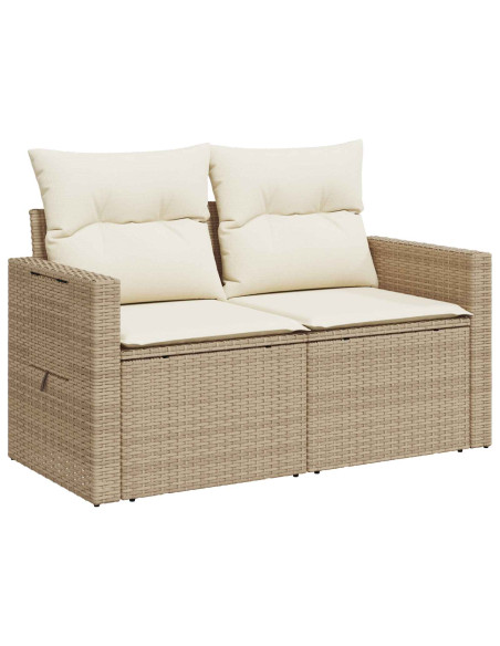 Set di divani 8 pz Beige e Bianco Crema