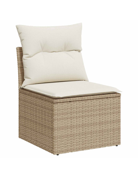 Set di divani 8 pz Beige e Bianco Crema