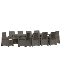Set da Pranzo per Giardino 11 pz Grigio chiaro e panna PP 2