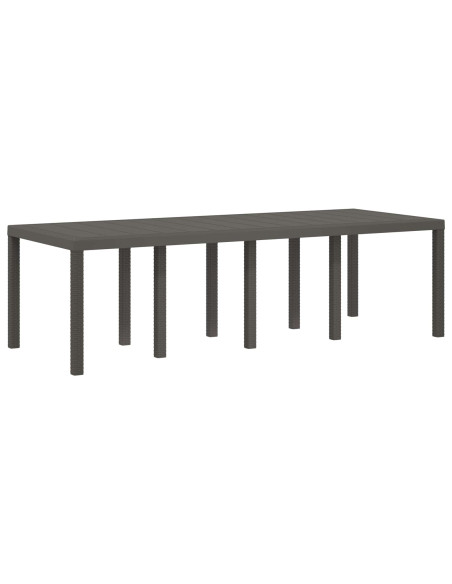 Set da Pranzo per Giardino 11 pz Grigio chiaro e panna PP