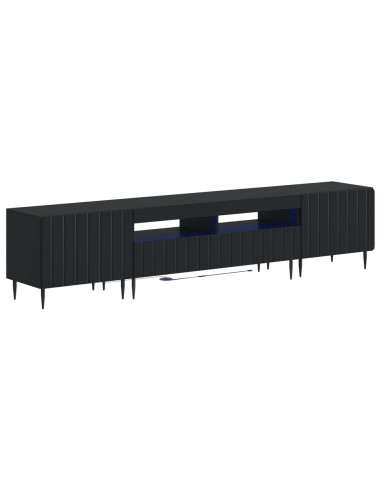 Mobile TV LED a 5 pezzi Nero Legno ingegnerizzato