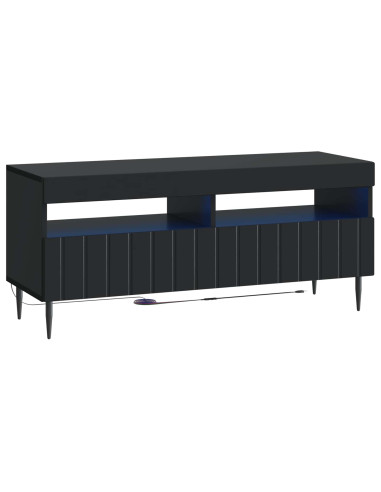 Mobile TV LED a 5 pezzi Nero Legno ingegnerizzato