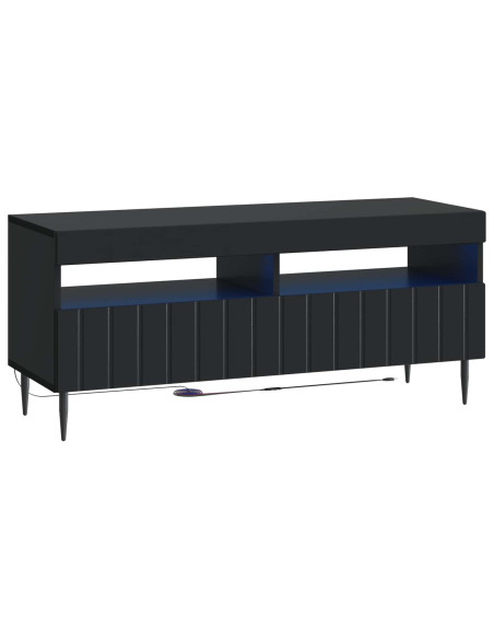 Mobile TV LED a 5 pezzi Nero Legno ingegnerizzato
