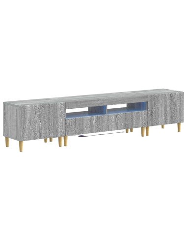 Mobile TV LED a 5 pezzi Sonoma grigio Legno ingegnerizzato