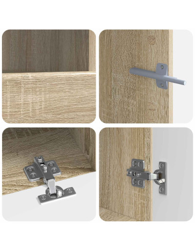 Mobile TV LED a 5 pezzi Rovere Sonoma Legno ingegnerizzato