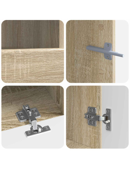 Mobile TV LED a 5 pezzi Rovere Sonoma Legno ingegnerizzato