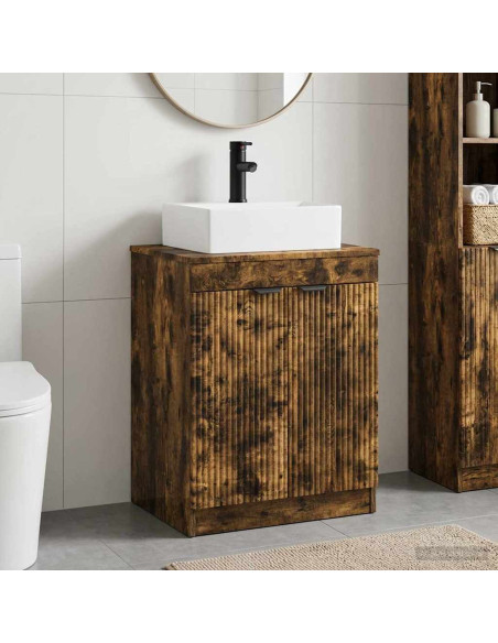 Set di mobili per il bagno Rovere Fumo Legno ingegnerizzato