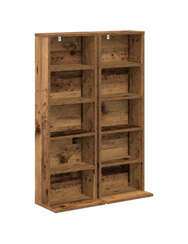 Mobile per CD 2 pz Legno antico 33 x 23,5 x 97,5 cm