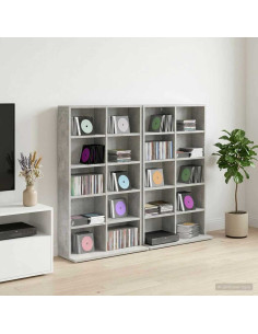 Mobile per CD 2 pz Grigio Cemento 65 x 23,5 x 97,5 cm