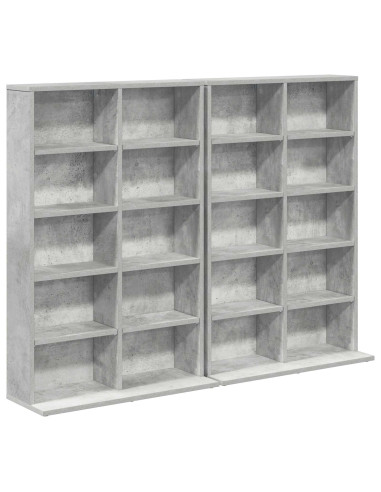 Mobile per CD 2 pz Grigio Cemento 65 x 23,5 x 97,5 cm