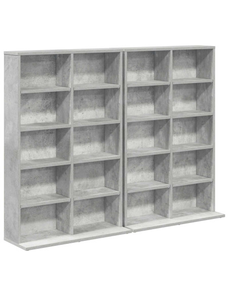 Mobile per CD 2 pz Grigio Cemento 65 x 23,5 x 97,5 cm