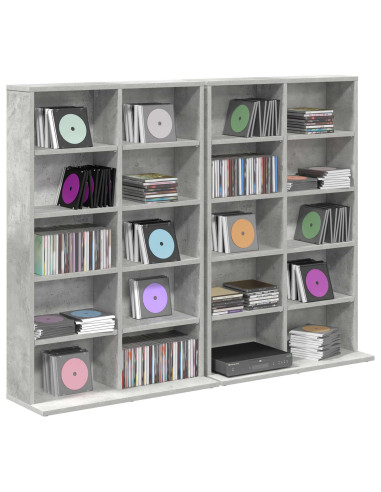 Mobile per CD 2 pz Grigio Cemento 65 x 23,5 x 97,5 cm