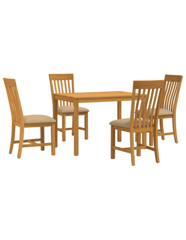 Set da pranzo 5 pz Beige Legno di Quercia Massello