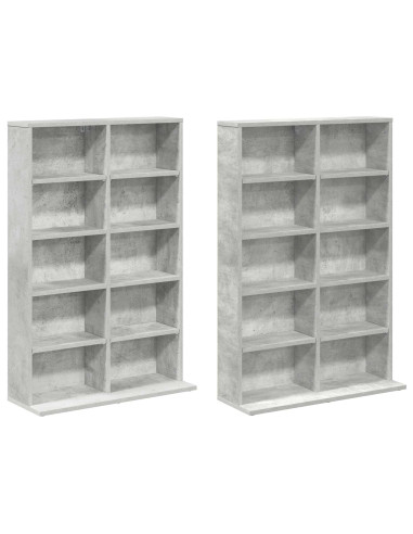Mobile per CD 2 pz Grigio Cemento 65 x 23,5 x 97,5 cm