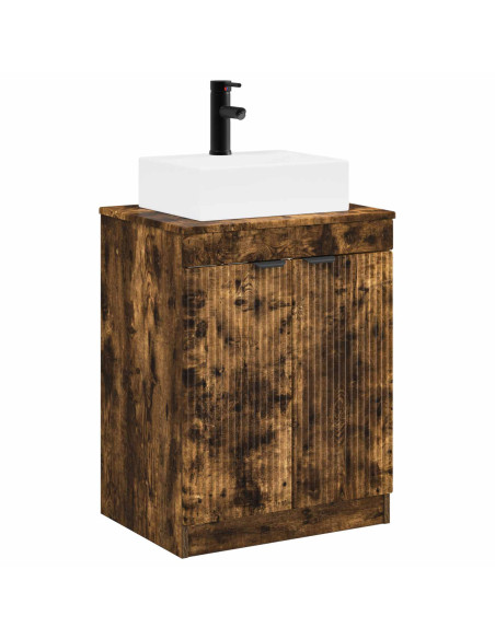 Set di mobili per il bagno Rovere Fumo Legno ingegnerizzato