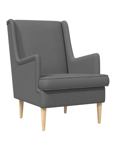 Poltrona con Ottomano 2 pz Grigio Scuro Tessuto