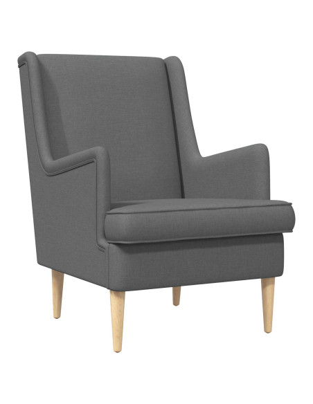 Poltrona con Ottomano 2 pz Grigio Scuro Tessuto