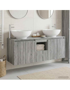 Set di Armadi da Bagno 3 pz Sonoma grigio 49,5 x 44,5 x 65 cm