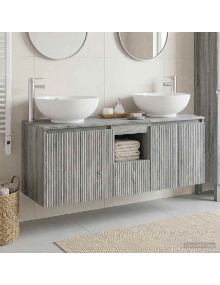 Set di Armadi da Bagno 3 pz Sonoma grigio 49,5 x 44,5 x 65 cm