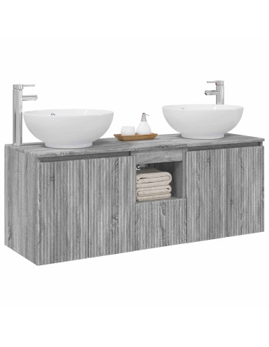 Set di Armadi da Bagno 3 pz Sonoma grigio 49,5 x 44,5 x 65 cm