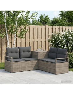 Set di divani 5 pz Grigio e Grigio Scuro