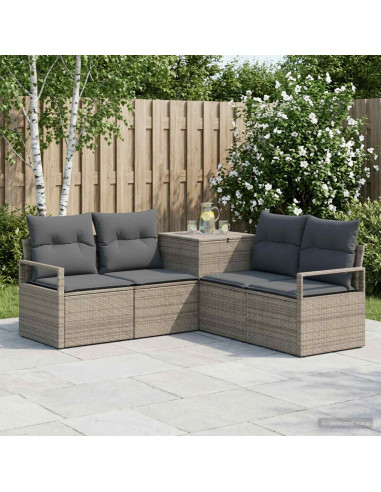 Set di divani 5 pz Grigio e Grigio Scuro